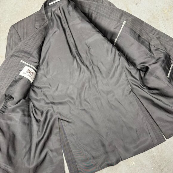 Hickey Freeman Blazer 100% Worsted Wool Grey Made in USA 42L - Picture 6 of 8